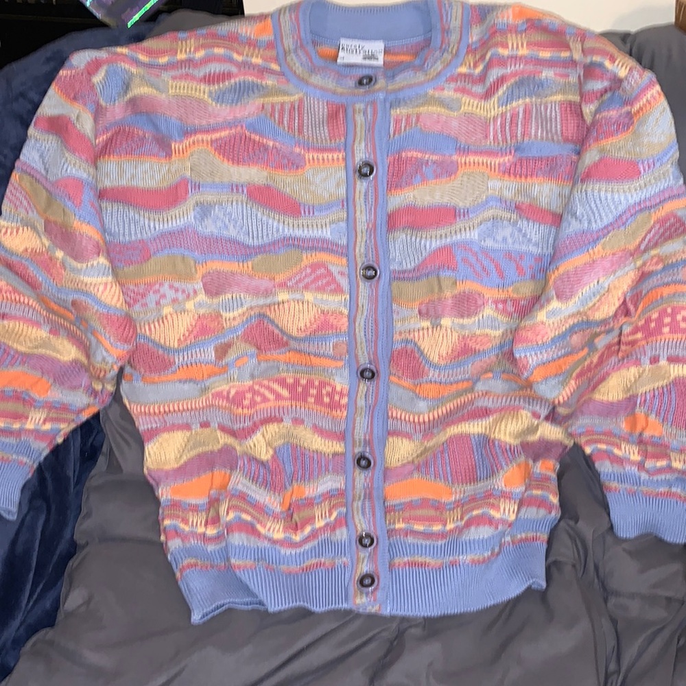 Vintage Purely Australian Cardigan Sweater Size M Coogi style Sweater 90s